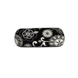 Thirty-One Black White Floral Hard Frame Clutch Wallet Organizer